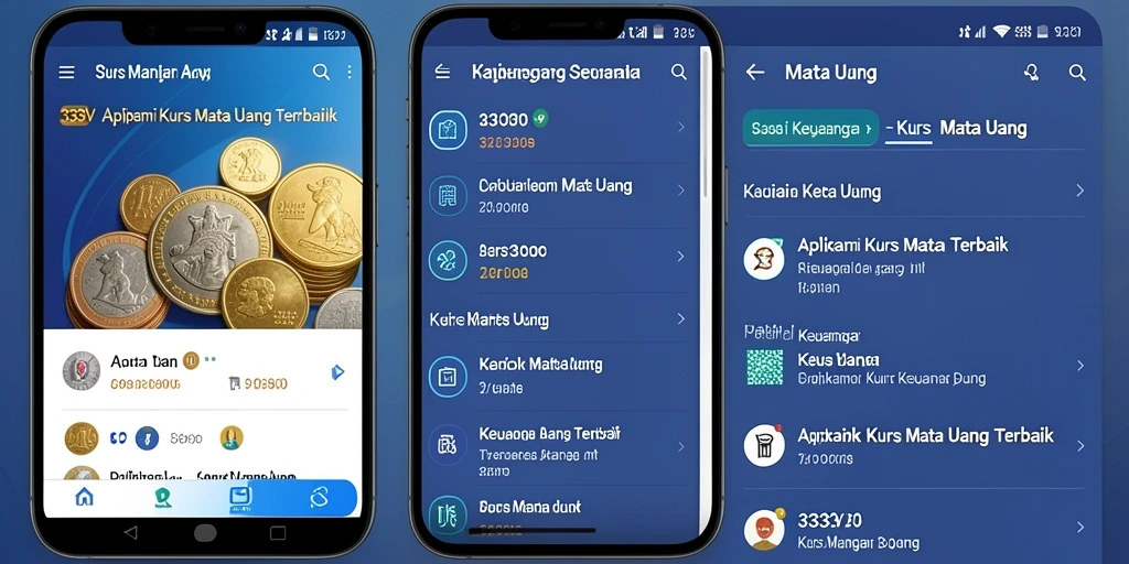 Screenshot utama 333V menampilkan antarmuka pengguna Kurs Mata Uang yang informatif.