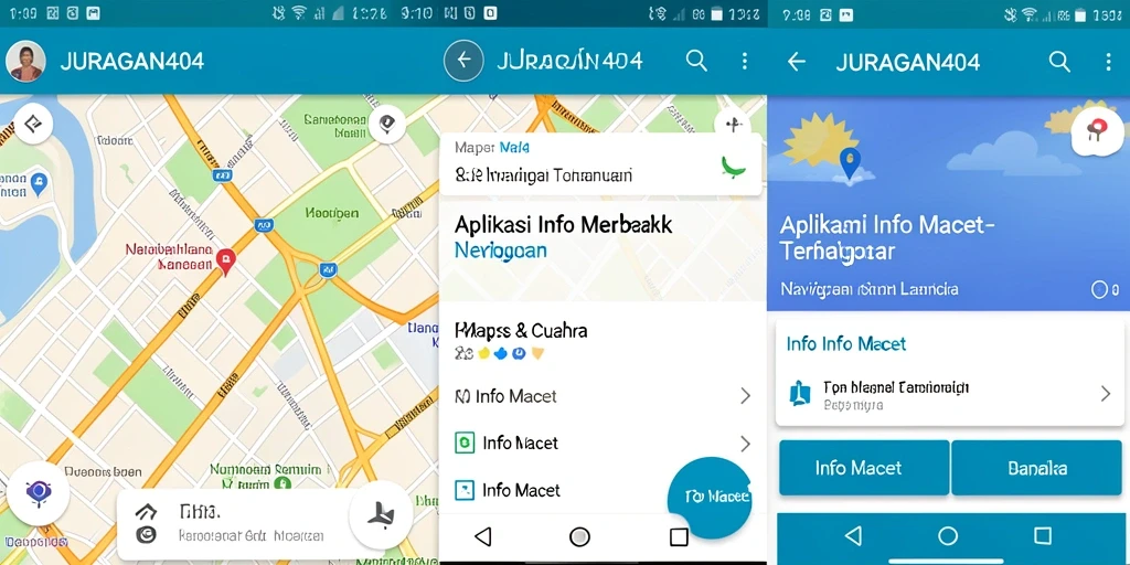 Screenshot antarmuka utama JURAGAN404 menampilkan informasi lalu lintas terkini.