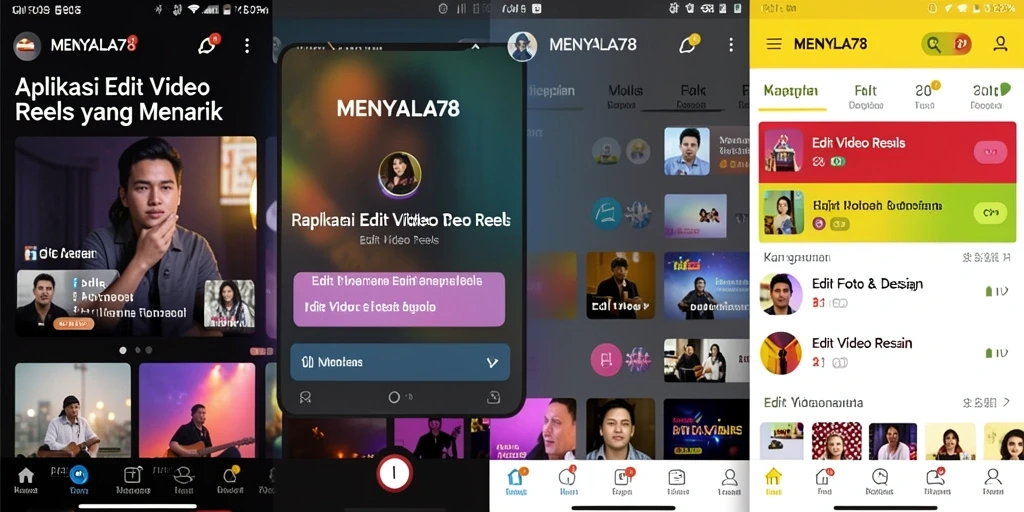 Screenshot antarmuka pengguna aplikasi Edit Video Reels MENYALA78.