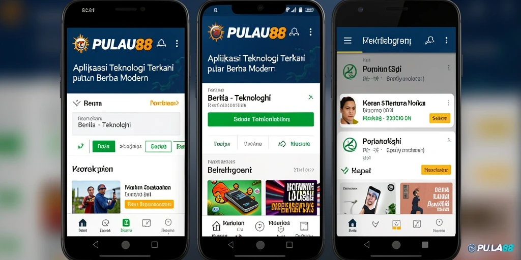 Tampilan antarmuka aplikasi PULAU88 yang menarik dan modern.