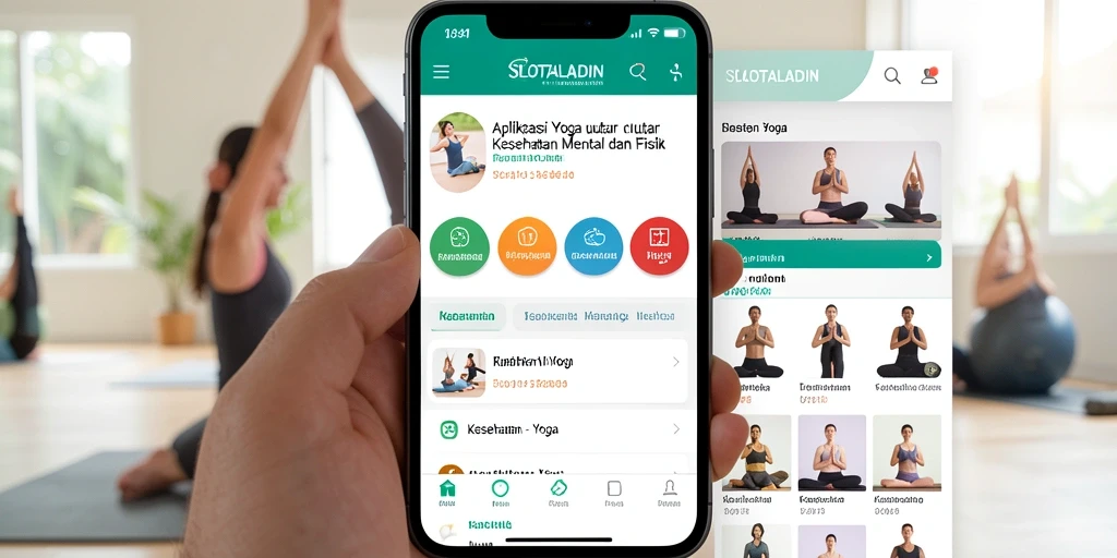 Tampilan antarmuka aplikasi SLOTALADIN dengan berbagai pilihan pose yoga.