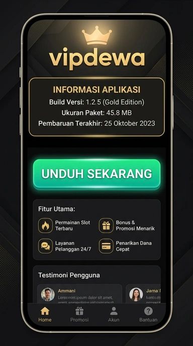 Tampilan halaman APK vipdewa