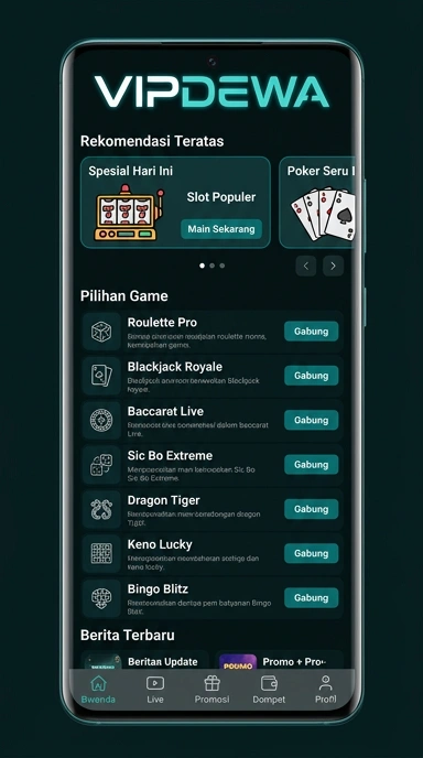 Tampilan katalog aplikasi vipdewa