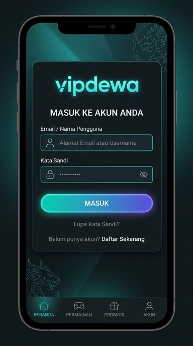 Tampilan halaman login vipdewa