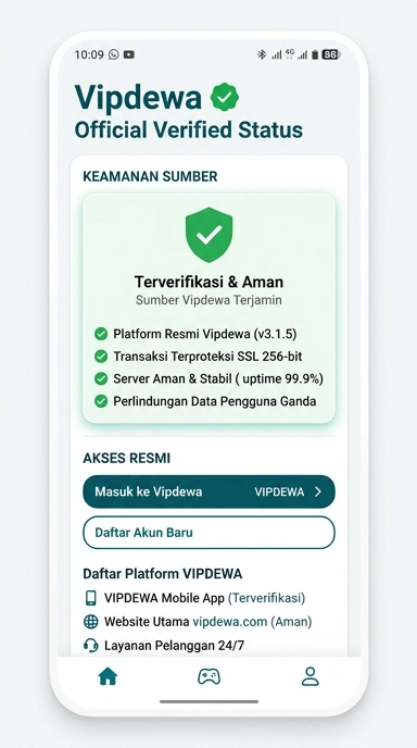 Tampilan kanal resmi vipdewa